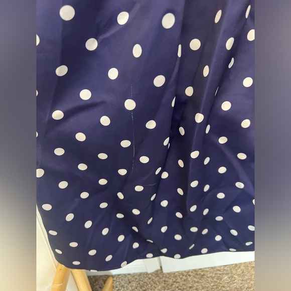 self-portrait Polka Dot Satin Midi Dress in Navy - Picture 12 of 14